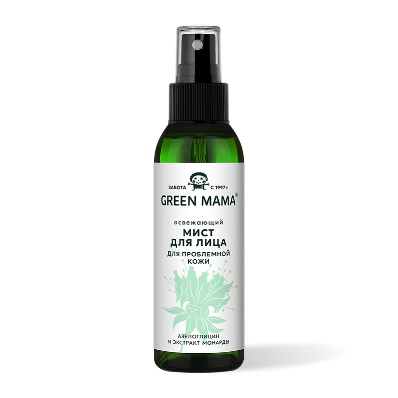 Green Mama: Освежающий мист для проблемной кожи с азелоглицином и экстрактом монарды