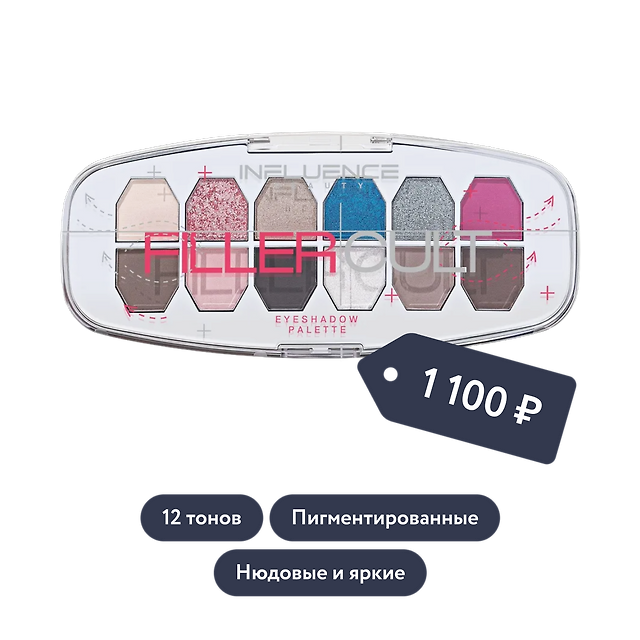 Influence beauty: Палетка теней для век FILLER CULT