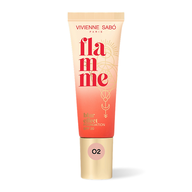 Vivienne Sabo: Тональный крем с SPF 20 «Flamme», тон 02, светло-бежевый